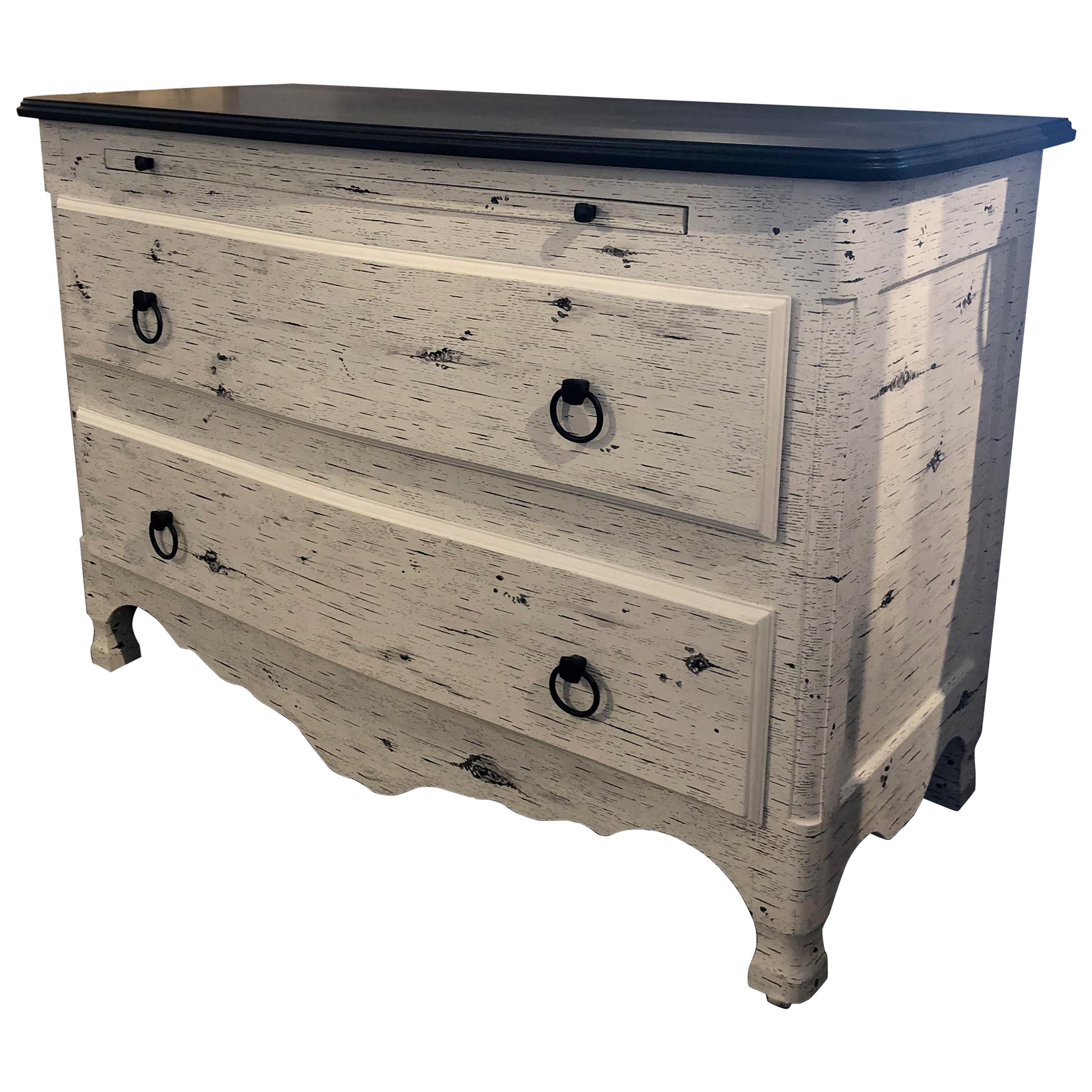 Birch two-drawer chest with slide. Belgium, contemporary.