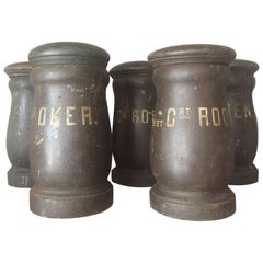 Set of Five 18th Century Wooden Pigment Jars