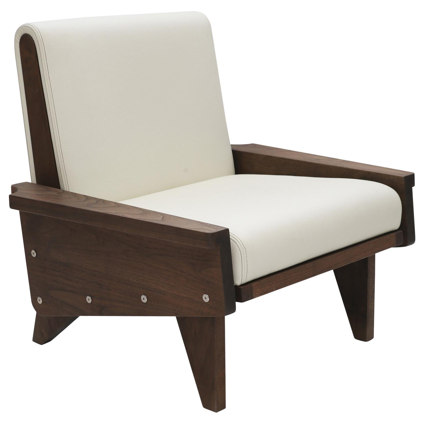 Babylon Midcentury Inspired Walnut Lounge Chair For Sale