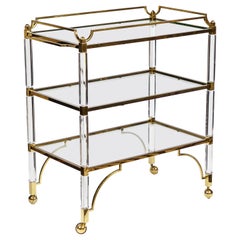 1980s Lucite and Brass Cart