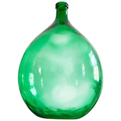 Monumental bouteille Demijohn verte soufflée à la main:: American Glass:: YEAR-END CLEARANCE