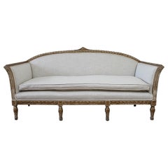 Early 20th Century Painted and Gilded Louis XVI Style Upholstered Sofa