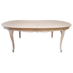 20th Century Louis XV Style Painted Dining Table with Leaves