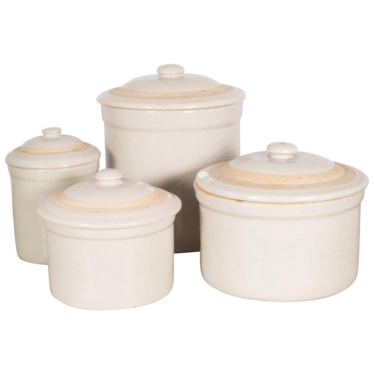 Stoneware Pottery Crock with Lid, circa 1980 For Sale at 1stDibs