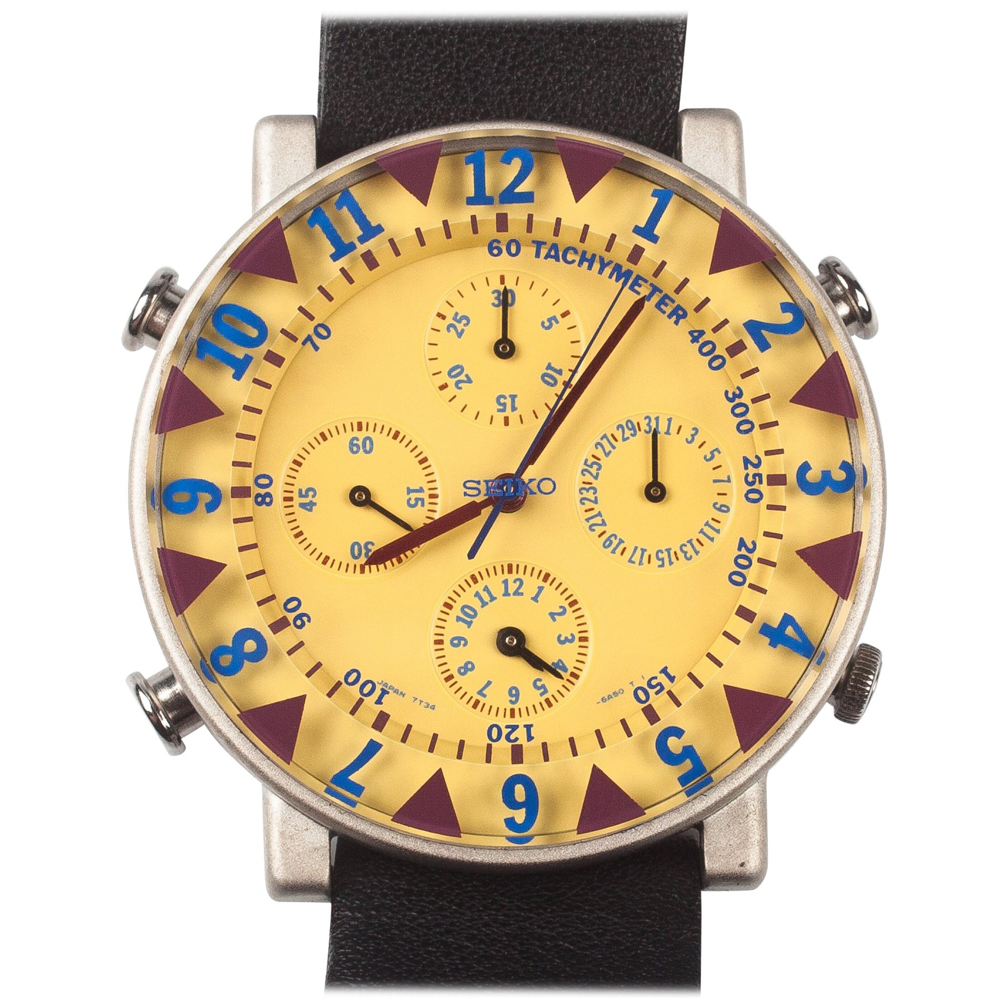 Ettore Sottsass Collection Seiko Chronograph Wristwatch 1st Ed Japan Ettore Sottsass Collection Seiko Chronograph Wristwatch 1st Ed Japan