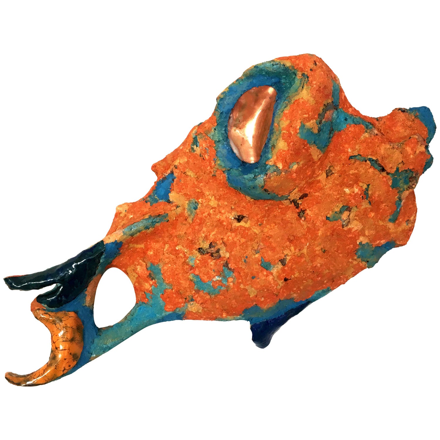 Fish Ii Handmade Ceramic And Paper Clay Wall Sculpture With Blue