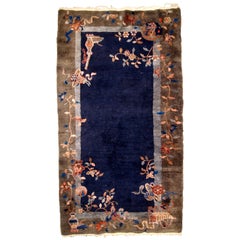 Handmade Antique Art Deco Chinese Rug, 1920s, 1B756