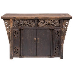 Mid-19th Century Carved Cabinet from Shanxi, China