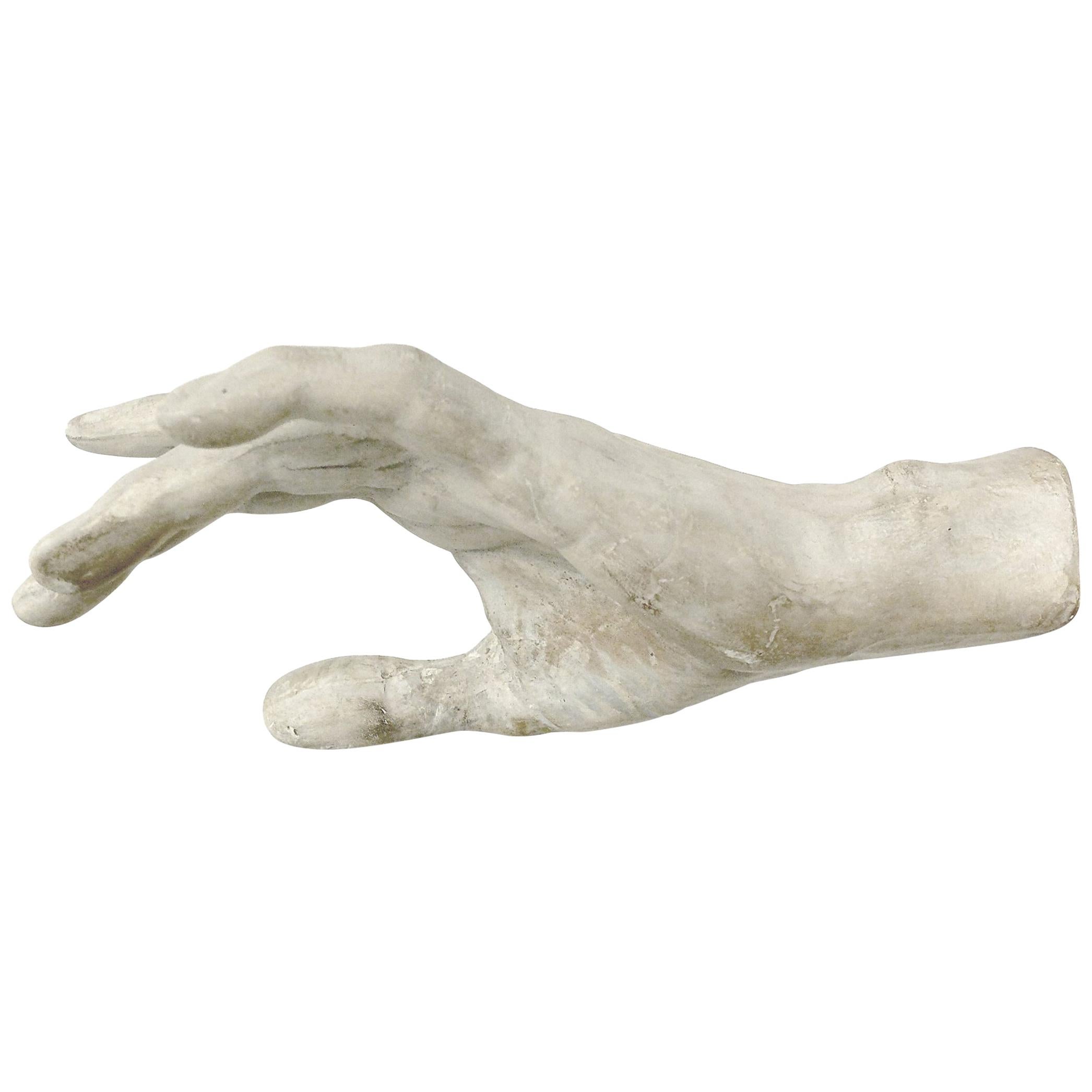 Italy, circa 1890, Cast of Plaster Depicting a Hand