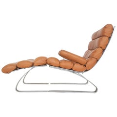 Früher Sinus Cognac Leder Lounge Chair von Adolf & Schröpfer für COR:: Deutschland