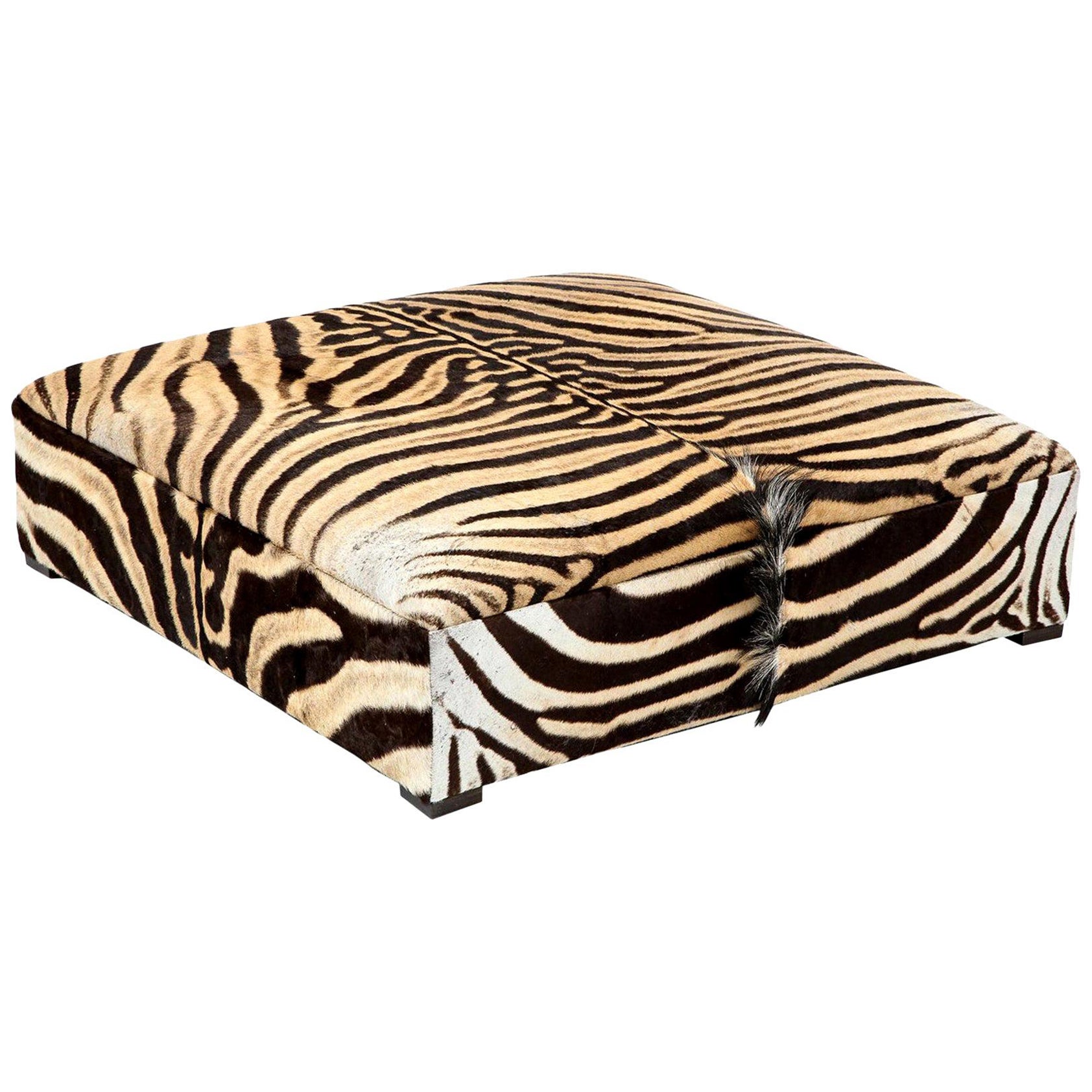 Large Henredon Leather Ottoman or Coffee Table with Traditional Casters For Sale at 1stDibs