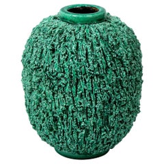 Ceramic Vase by Gunnar Nylund, Scandinavian, circa 1950, Green Vase, "Charmotte"