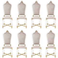 Fabulous Rare Set of Eight Italian Dining Chairs by Antonio Pavia