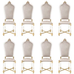 Fabulous Rare Set of Eight Italian Dining Chairs by Antonio Pavia