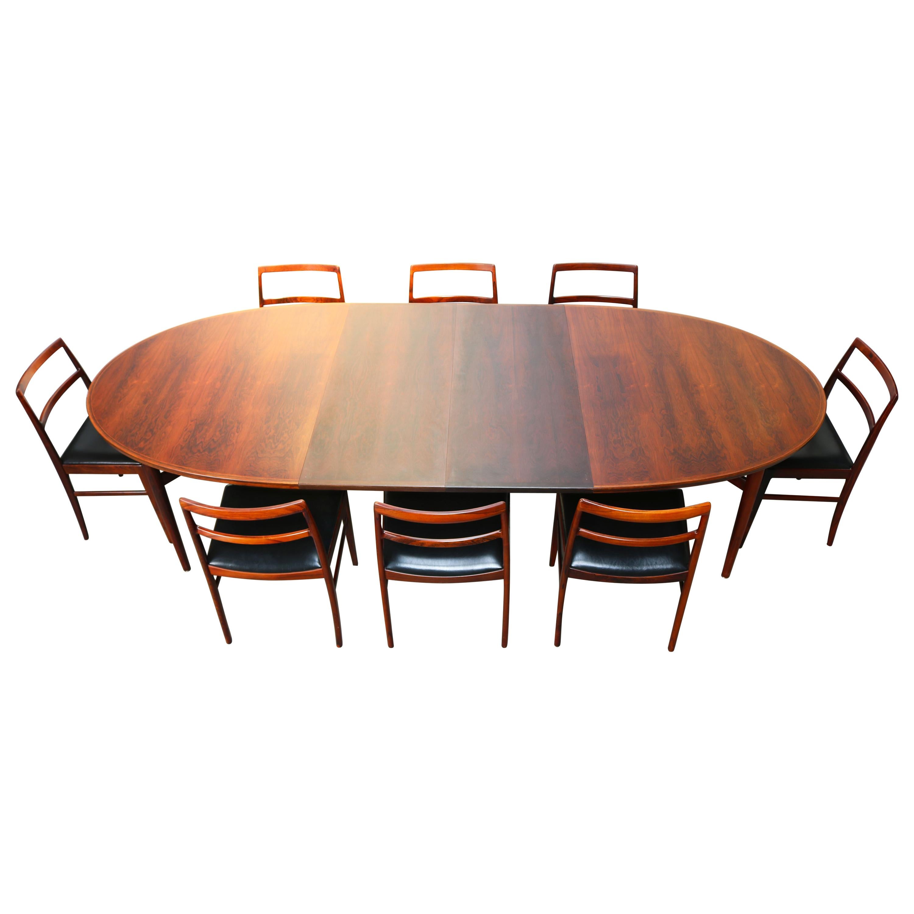 Danish Dining Room Set by Arne Vodder for Sibast Model: 212 Model: 430 Rosewood