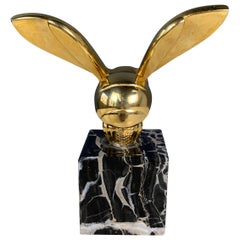 Brass Bee Sculpture on Marble Base by G. Lachaise for the Philadelphia MOA