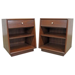 Pair of Kipp Stewart for Drexel "Declaration" Walnut Nightstands