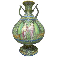 Late 19th Century Renaissance Style Blown Polychrome Vase