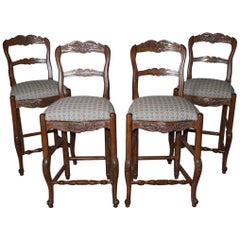 Vintage French Country Louis XV Style Counter/Bar Stools