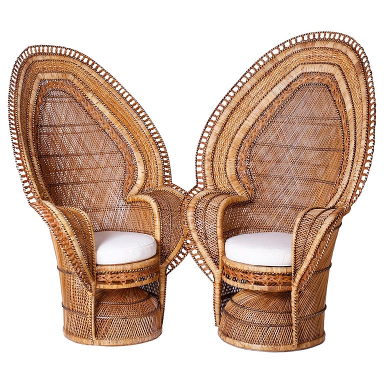 Pair of Exceptional Peacock Chairs at 1stDibs