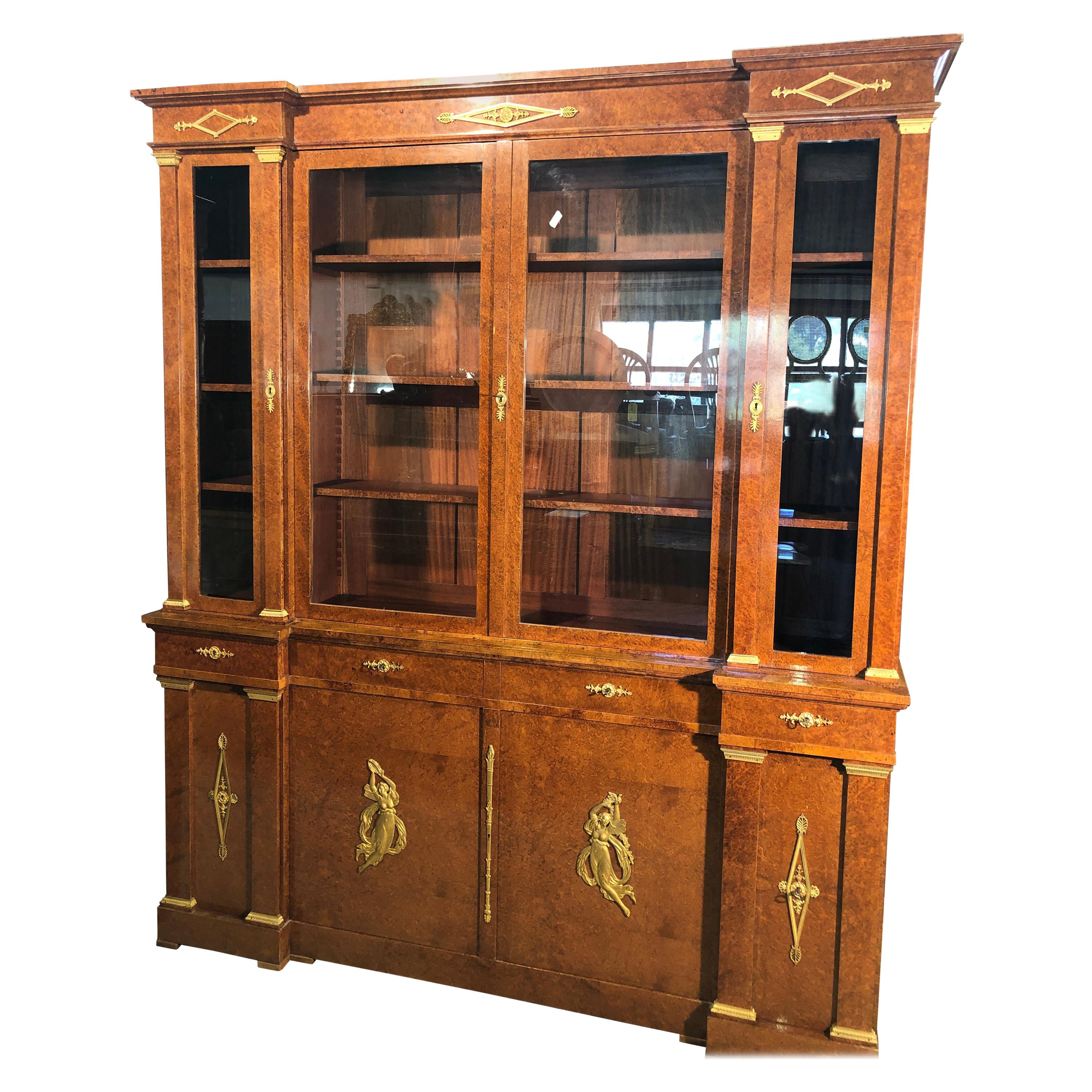 20th Century Empire French Amboyna Root Cabinet with Gilt Bronze, 1890s