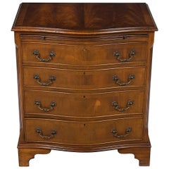 Vintage Mahogany Serpentine Front Small Chest Bedside Table Nightstand