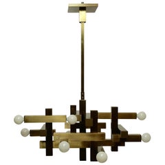 Modernist Light Fixture with Bronze Finish