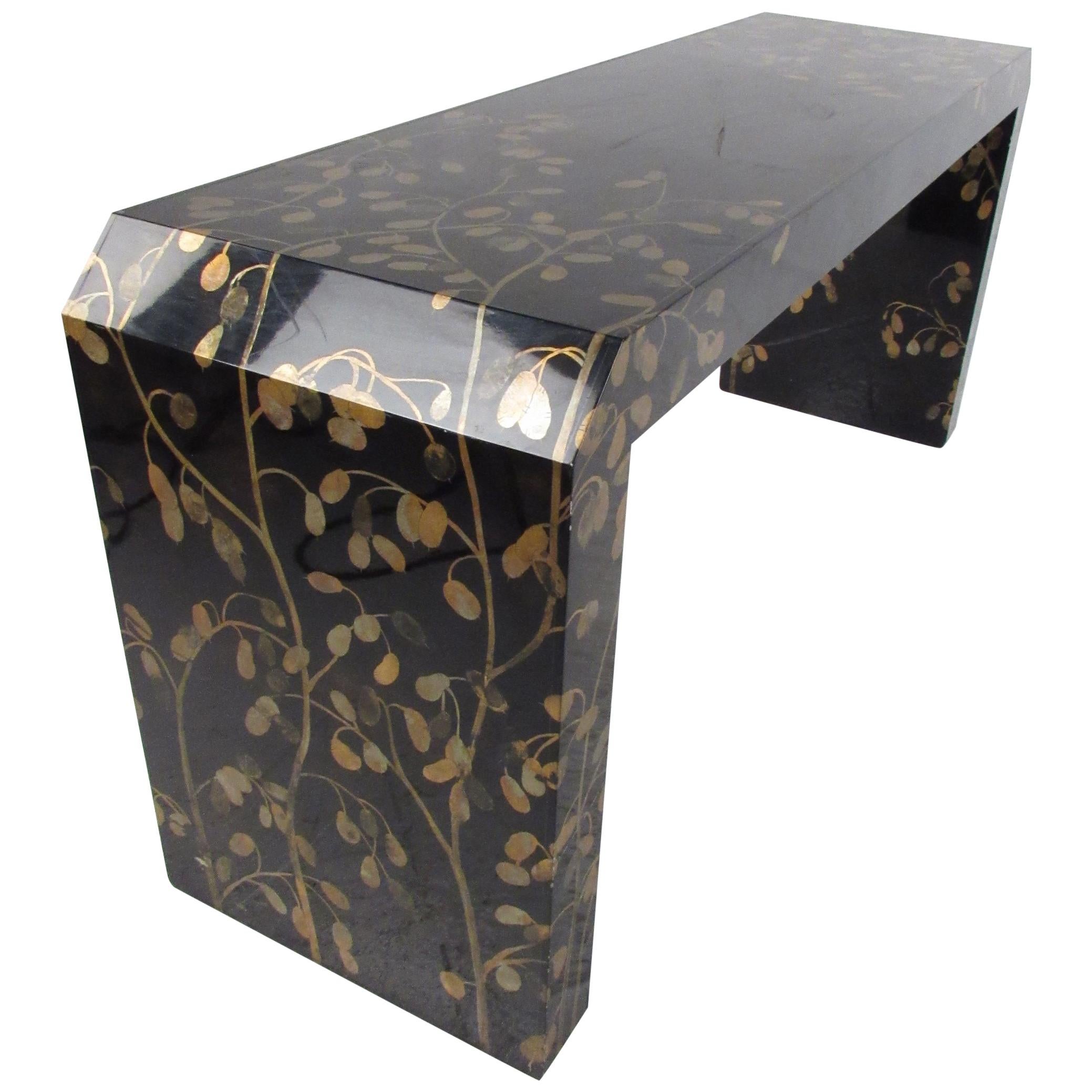 Contemporary Modern Asian Style Waterfall Console Table