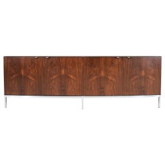 Used Florence Knoll Rosewood Credenza with Calacatta Marble Top