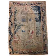 Flämischer Wandteppich aus dem 18. Jahrhundert mit vollständiger Bordüre