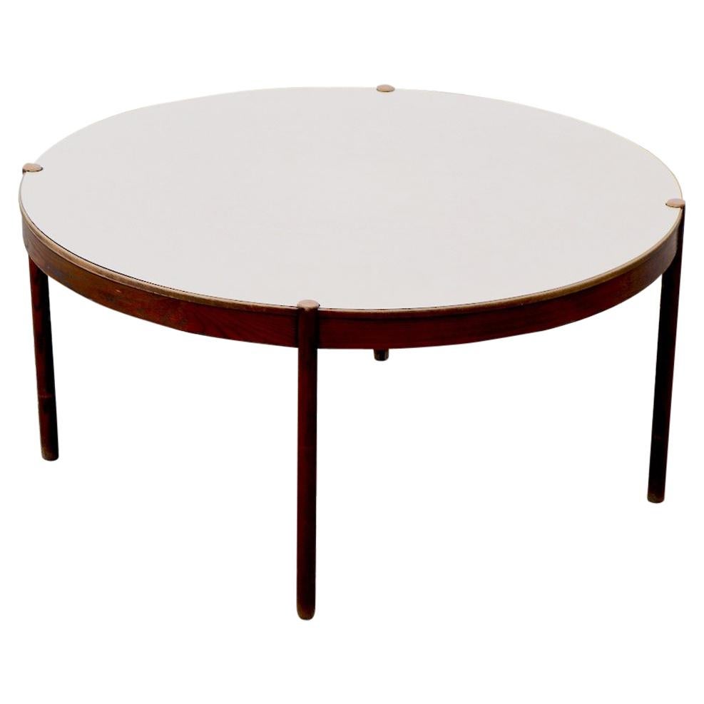 Extra Large Round Mid-Century Modern Conference Dining Table