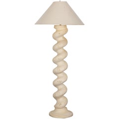 Plaster Spiral Column Floor Lamp by Michael Taylor, 1970s