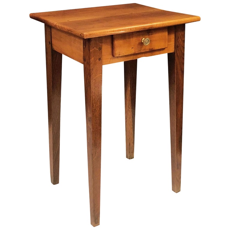 French Side Or End Table Of Cherry And Oak With Drawer For Sale At