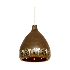Mid-Century Modern Brown, Ceramik Celling Lamp, Denmark, 1960s