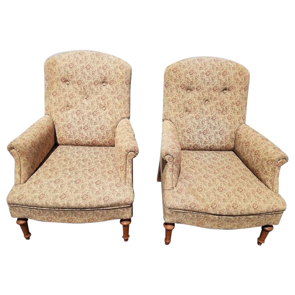 Early 20th Century Biedermeier Attributed Lounge Chairs at 1stDibs