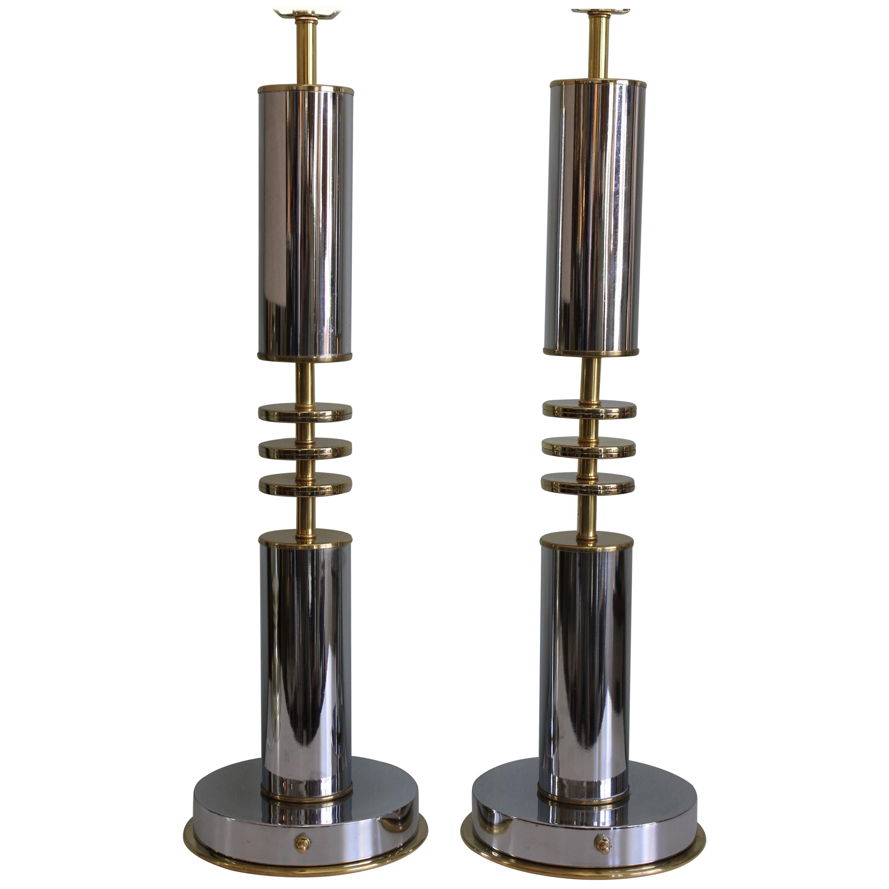 Pair of Custom Art Deco Style Lamps