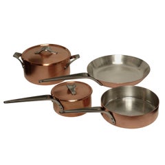 Retro Georg Jensen by Henning Koppel 'Taverna' Copper Pots and Pans Denmark, 1971