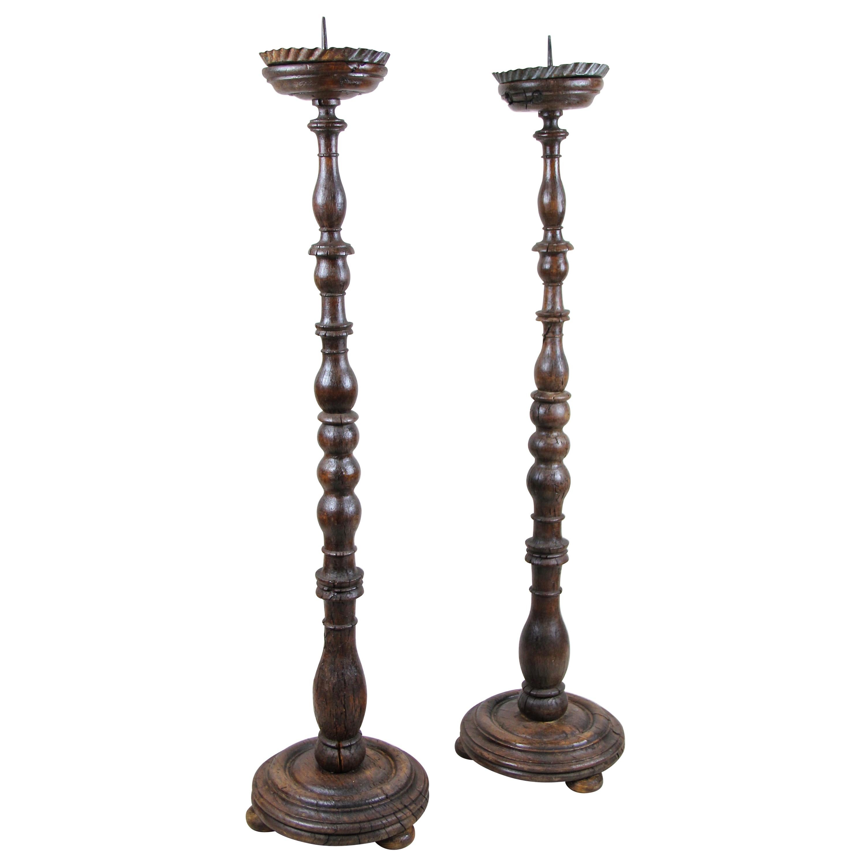 Pair of Baroque Candlesticks, Austria, circa 1770 For Sale