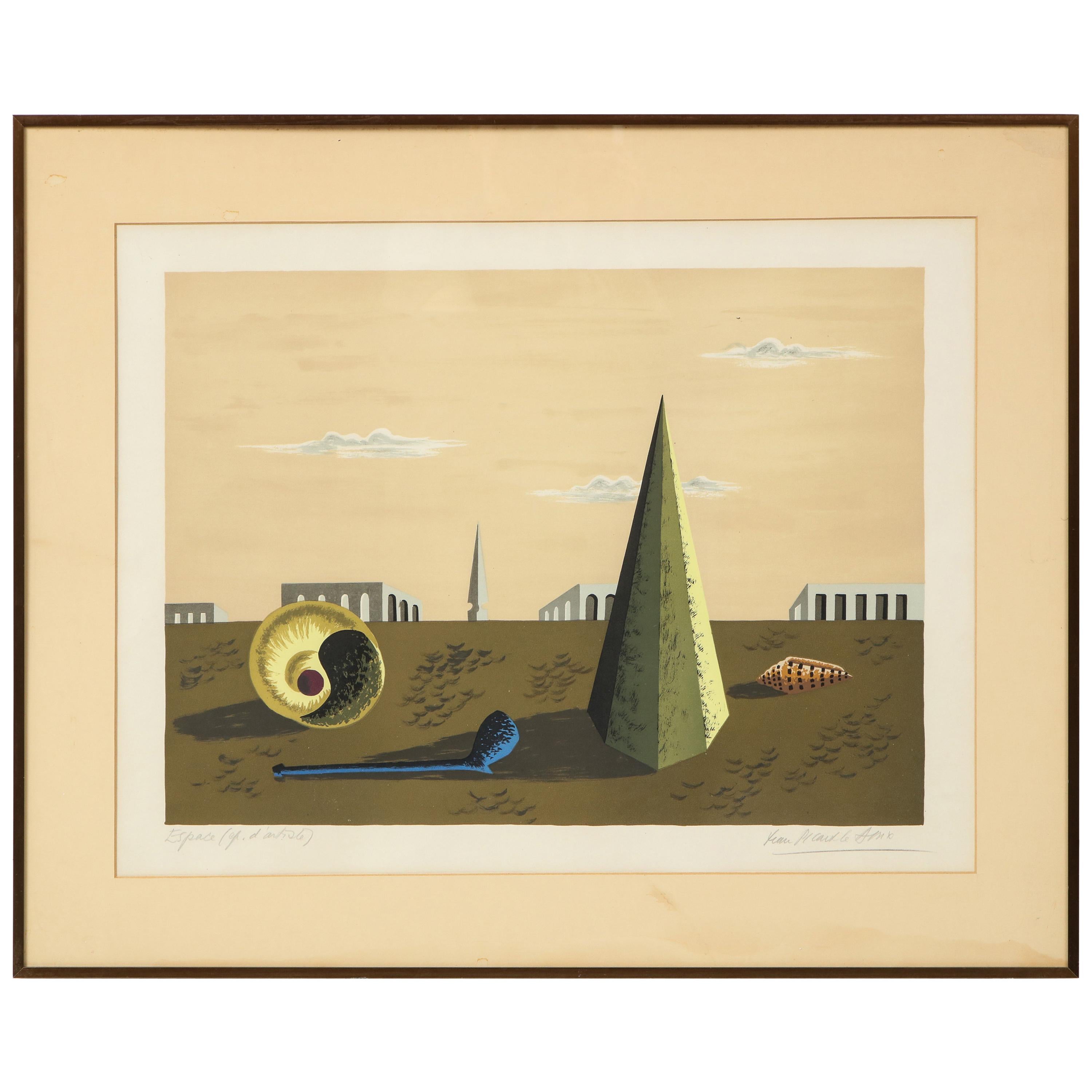 Modernist engraving by Jean Picart Le Doux, France, 1960s For Sale