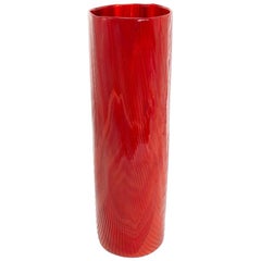 Venini Murano Vase by Toni Zuccheri from the "Tronchi" Series Red Blown Glass