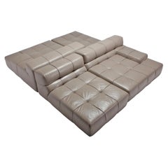 Tufty Time B&B Italia Taupe Leather Sectional Sofa by Patricia Urquiola