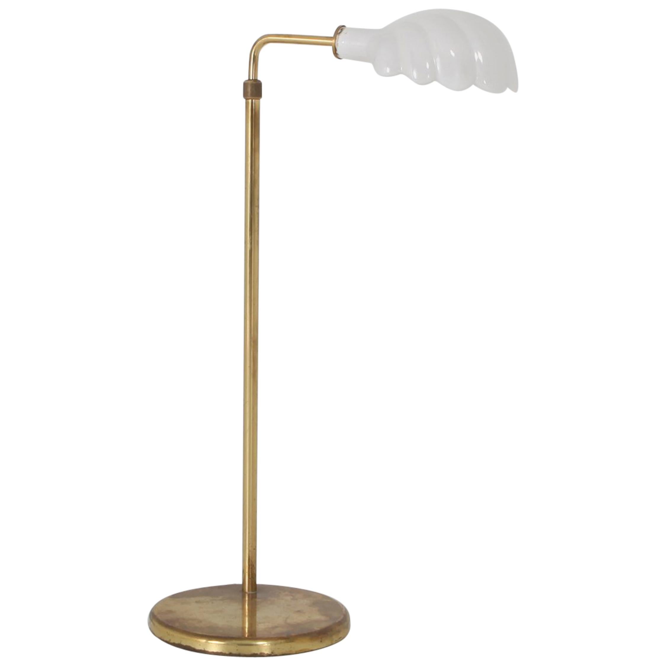 Brass and Porcelain Adjustable Angelo brotto Floor Lamp