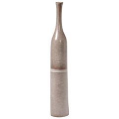 Ruelland Ceramic Bottle circa 1960 French Midcentury Design White and Grey