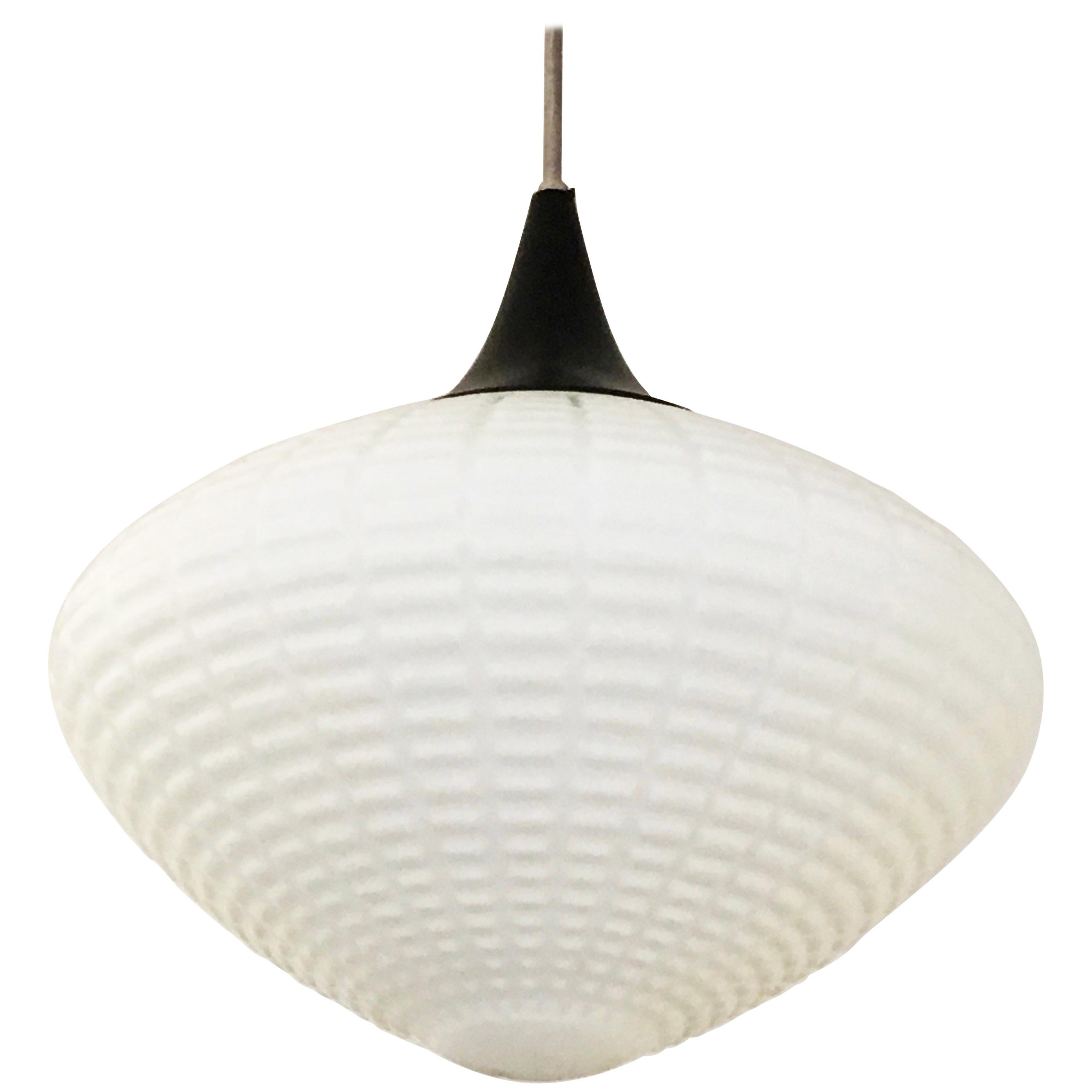Large Opaline Glass Pendant from the 1950s