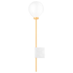 Lanta, Contemporary Sconce, Brass and Marble 'White'