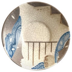 Antique "At Balcony's Edge, " Masterful Art Deco-Cubist Bowl, Claude Levy for Primavera