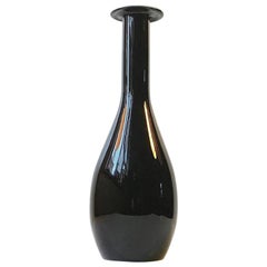 Italienische Vintage-Vase aus schwarzem Opalglas von Stelvia, 1970er Jahre