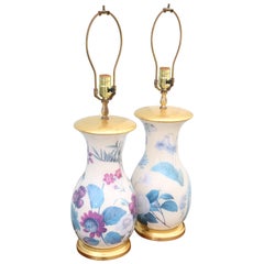 Pair of Decoupage Lamps by Vaughan