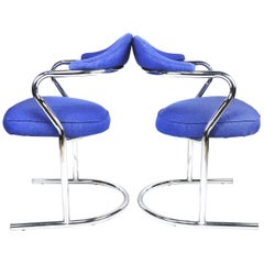 Pair of Chrome Armchairs in the Style of Anton Lorenz for Thonet