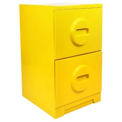 Vintage Mod Yellow Plastic Akro-Mils Filing Cabinet